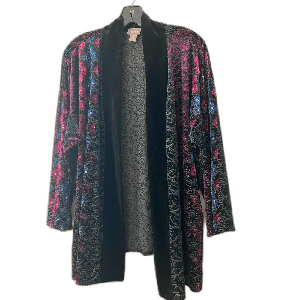 Chico's Beautiful Printed Peacock Colors Duster Size 3 (XL) EUC - Picture 3 of 6